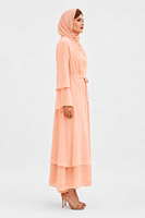 Robe Abaya Longue Décontractée pour Femmes Adultes 2026, Style Ethnique Islamique, Légère, Respirante, Anti-Boulochage, en Polyester, Col en V