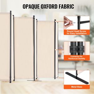 6-<b>Panel</b> Folding Privacy <b>Screen</b> Room Divider Portable Freestanding Partition for Room Separation <b>Screen</b> & Divider Roo - Product Image 3