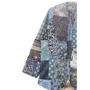 Handmade Women's Cotton Jacket Reversible Patchwork Quilted <b>Cardigan</b> Stripe Printed Decoration All Sizes S/M/L/XL/2XL/3XL Woven - Product Image 2