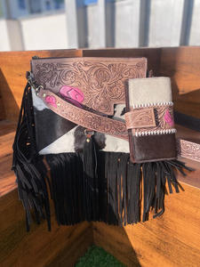 Nuevo bolso de cuero de piel de vaca hecho a mano Real Western para mujer, bolso de noche elegante y embrague de piel con herramientas, Conjunto Combinado único - Product Image 2
