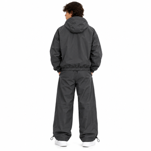 Conjunto de Chaqueta Cortavientos con Capucha Personalizada para Hombre, Impermeable, Estilo Urbano, con Cremallera Completa, Pantalones Deportivos Anchos y Holgados, Venta al Por Mayor - Product Image 4