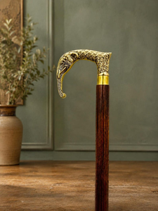 Bastón de Madera con Cabeza de Elefante Vintage, Bastón de Caballero Hecho a Mano, Bastón Decorativo Antiguo, Regalo Clásico - Product Image 2
