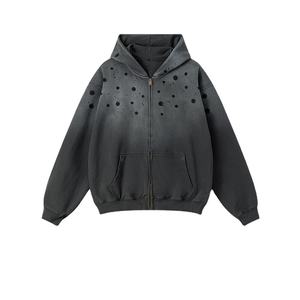 LOW MOQ de alta calidad en blanco liso 100% algodón Streetwear sudaderas con capucha personalizadas de gran tamaño Full Zip up Hoodie hombres 2026 - Product Image 2