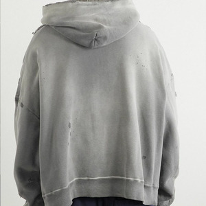 Custom Streetwear <b>Oversized</b> Acid Stone Washed Distressed Puff Print <b>Hoodie</b> Sun Faded Acid Wash Zip up Hoodies <b>for</b> <b>Men</b> - Product Image 2