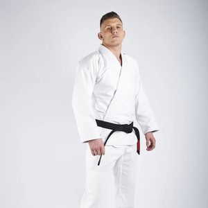 Uniforme de Jiu Jitsu Blanco de Primera Calidad, Duradero y Cómodo, con Parches Elegantes para Entrenamiento de Artes Marciales - Product Image 1
