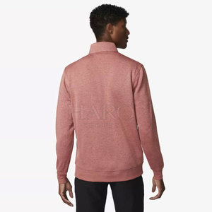 Polo de golf personalizado con cremallera de un cuarto para hombre, tejido básico de algodón mezclado con acabado suave, estilo deportivo. - Product Image 2