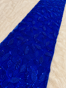 Tissu en dentelle brodée perlée avec sequins et perles pour la mode africaine, vêtements, sourcing, export, commerce, acheteur - Product Image 5