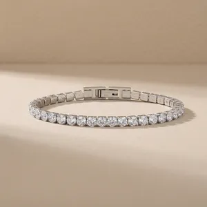 Bracelet tennis en diamant de laboratoire RAMDUT IMPEX, plaqué or 14 carats, serti en canal, taille brillant, style hip-hop, certifié IGI, modèle unisexe - Product Image 3