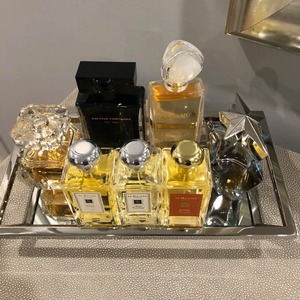 Rectangular <b>Mirrored</b> Storage <b>Tray</b> With Polished Metal Frame Minimalist Design For Table Top Use - Product Image 4