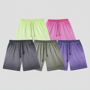 Pantalones Cortos Deportivos Casuales de Verano para Hombre, 180 g/m², Spandex/Algodón Orgánico, con Cordón Ajustable, Marca de Moda, Tejido Grueso Lavado, Venta al por Mayor - Product Image 1