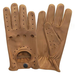 Durable Red Leather <b>Driving</b> <b>Gloves</b> with Breathable Full Finger Design Non-Slip Grip Adjustable Wrist Strap for Cycling Unisex - Product Image 6