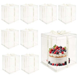 Cajas de papel cuadradas para alimentos con tapa, aptas para microondas, de cana de azúcar, con diseño de concha, portátiles, esenciales, con impresión en relieve, para pasteles. - Product Image 5