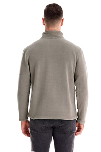 Sweat-shirt à col zippé pour homme, en polaire sherpa, chaud pour l'hiver - 100% coton, moelleux, épais, lourd, services OEM personnalisables - Product Image 2