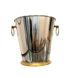 Cubo de Hielo Portátil de Acero Inoxidable, Hermético y Ecológico, con Asas, para Fiestas, Bodas, para Enfriar Vino, Cerveza y Cócteles - Product Image 1