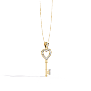 Classic 14K <b>Solid</b> <b>Gold</b> Round Cut Set Lab Diamond Solitaire <b>Pendant</b> Necklace for Women Party Gift - Product Image 1