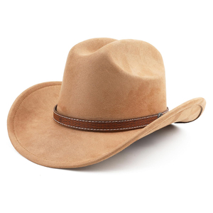 Último Modelo de Sombrero Vaquero Blanco de Ala Ancha con Banda de Cuero Marrón, Sombrero Occidental para Exteriores, Unisex, Personalizable, OEM, ODM - Product Image 6