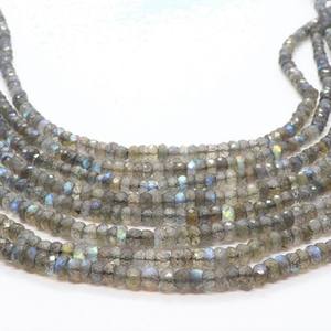 Cuentas facetadas de labradorita natural, cuentas de piedras preciosas de labradorita, hilo de cuentas de labradorita de 13 pulgadas para joyería - Product Image 5