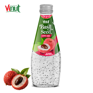 Muestra Gratuita de Bebida de Semillas de Albahaca Sin Azúcar, 290 ml, Botella de Vidrio, Bebida de Frutas con Sabor Natural para VN2500, Precio al por Mayor, Vietnam - Product Image 1