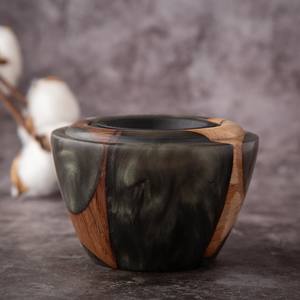 Quemador de incienso artesanal de resina de lujo y madera natural, soporte premium hecho a mano para varillas y conos con diseño artístico de resina para - Product Image 4