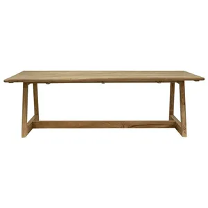 Mesa de Comedor Cuadrada Moderna de Madera de Teca Sólida Premium, Estilo Natural Minimalista, para Villa, Restaurante, Hotel, Cafetería, Plegable e Impermeable - Product Image 2