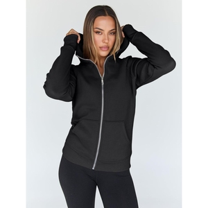 Sudadera con capucha para mujer, edición premium, la más demandada, con cierre frontal de cremallera, servicio OEM/ODM aceptable, capucha con cordón ajustable. - Product Image 1