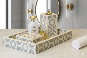 Premium Arabic Wood and Metal Incense Bakhoor Set Home Decor burner Wooden Tray & Box Bukhoor Set for Ramadan Gift From India - Product Image 5