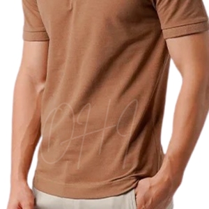 เสื้อยืดคอกว้างสีน้ำตาลธรรมชาติ แขนสั้น ผ้าฝ้าย ทรงหลวม สบายๆ สำหรับผู้ชาย เป็นมิตรกับสิ่งแวดล้อม แห้งเร็ว ระบายอากาศดี ขายส่งจำนวนมาก - Product Image 5