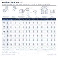 Capuchon de tuyau et embout à souder bout à bout en titane de grade 9 TA18 UNS R56320 ASME B16.9 pour l'industrie chimique