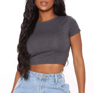 Camiseta Corta Personalizada OEM para Mujer, 100% Algodón, Ligera, Lisa, Sexy, para Fitness, Precio Razonable, Servicio OEM - Product Image 4