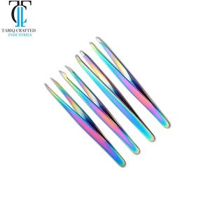 Pinzas de Cejas Profesionales de Acero Inoxidable de Alta Precisión, Reutilizables, con Punta Recta, para Salón y Uso Personal, de TARIQ CRAFTED INDUSTRIES - Product Image 1