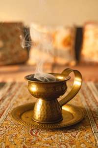 Quemador de Incienso Redondo de Metal de Diseño Moderno, Dhoop Dani Aarti, Porta Incienso de Metal para el Hogar, Oficina, Templo - Product Image 4