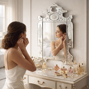 Espejo de Pared Veneciano Vintage Grande |   Espejo Decorativo Antiguo de Lujo | Espejo Decorativo Estilo Barroco para Sala de Estar o Dormitorio - Product Image 5