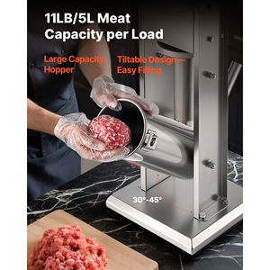 Imbottitura per salsicce manuale a doppia velocità pesante da 11 libbre/5 L macchina per riempire la carne in acciaio inossidabile 5 tubi per uso commerciale - Product Image 4