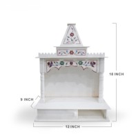 Temple en marbre sculpté à la main, motif vertical, design indien, autel décoratif pour la maison, forme irrégulière
