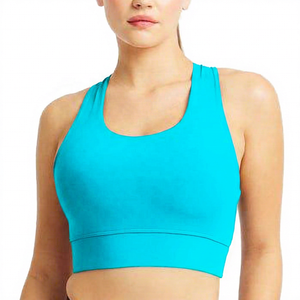 Purple High Neck Sports <b>Bra</b> Women's Workout Yoga Fitness <b>Crop</b> <b>Top</b> <b>Supportive</b> Design - Product Image 3