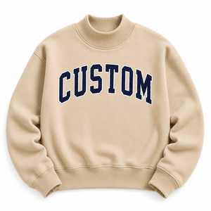 Sudadera de cuello alto para niñas de algodón orgánico al por mayor, con logotipo personalizado impreso en forro polar para uso diario. - Product Image 1