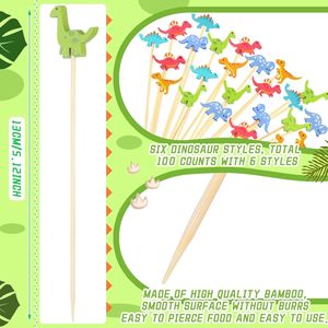 4.7 Spiedini a Forma di Dinosauro, 300 Pezzi, Bastoncini di Bambù per Frutta, Spiedini per Sandwich, Stuzzicadenti Decorativi e Antipasti per Decorazioni per Feste - Product Image 2