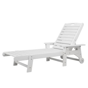 Lettino Prendisole Regolabile in HDPE Bianco 195*75.5*33cm con Funzionalità Comfort - Product Image 1