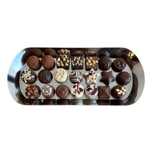 Plateau à chocolat en métal argenté poli de qualité supérieure, pour présentation de desserts, vente en gros pour événements et occasions spéciales, prix d'usine. - Product Image 3