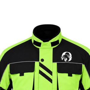 Chaqueta de Motociclista Verde Neón y Negra para Hombre, Chaqueta Protectora para Motocicleta, Equipo de Motociclista Resistente al Viento, para Carreras y Turismo - Product Image 3