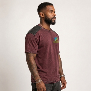 Men Fashion Distressed T <b>Shirt</b> Premium Cotton Blend Material Vintage Washed Finish Soft Texture Comfortable Oversized Fit OEM - Product Image 3