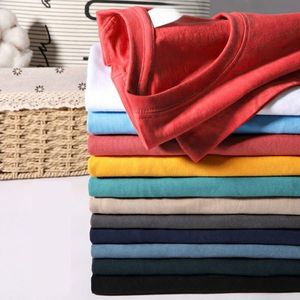 Camiseta de algodón para mujer, estilo urbano de verano, hombros caídos, manga corta, lisa, informal, holgada, talla grande - Product Image 3