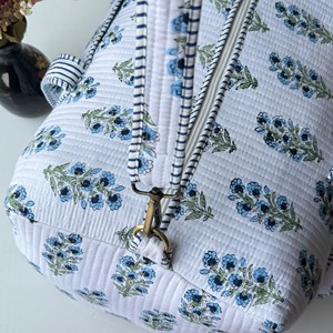 Cotton Floral Duffle <b>Bag</b> With Zipper Closure Large Capacity <b>Travel</b> Weekender Tote Shoulder <b>Bag</b> - Product Image 6