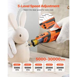 Kit d'outils rotatifs portables miniatures DC8V de 136 pièces, 5 vitesses, 5000-30000 tr/min, outils multifonctionnels de bricolage pour la gravure et le ponçage - Product Image 2