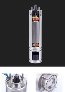 Pompe submersible multi-étages en acier inoxydable 4 SubWell, 2 CV, 3 sorties, haute pression, moteur triphasé, garantie 1 an, fontaine - Product Image 4