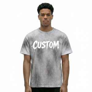 Camiseta de algodón grueso de lujo para hombre, diseño deportivo personalizado, estilo streetwear, estampado, corte holgado, lavado desgastado - Product Image 3