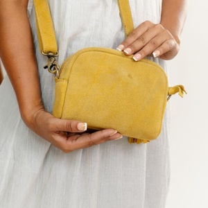 Haute qualité en cuir véritable 100% cuir suédé naturel à la main dames filles sac à bandoulière sac à main femmes sac - Product Image 2