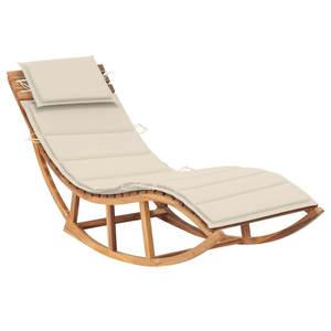 Chaise longue inclinable en teck résistant aux intempéries avec coussin en tissu doux - Product Image 1