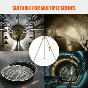 ชุดขาตั้งสามขาสำหรับกู้ภัยในพื้นที่จำกัด พร้อมขายึด 7 ขา สายเคเบิล 98 ฟุต อุปกรณ์ป้องกันการตก 32.8 ฟุต - Product Image 6