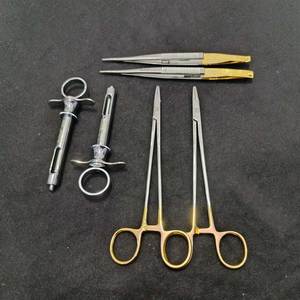 Mayo hegar castroviejo needle holders with syringe set 6 pcs surgical instruments stainless steel reusable hospital grade - Product Image 4